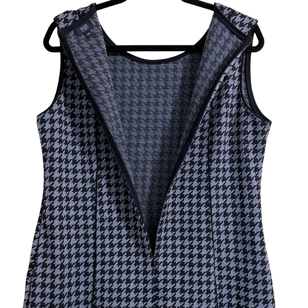 F&F Clothing Gray & Black Houndstooth Sleeveless Career Dress Size XXL - Picture 11 of 16